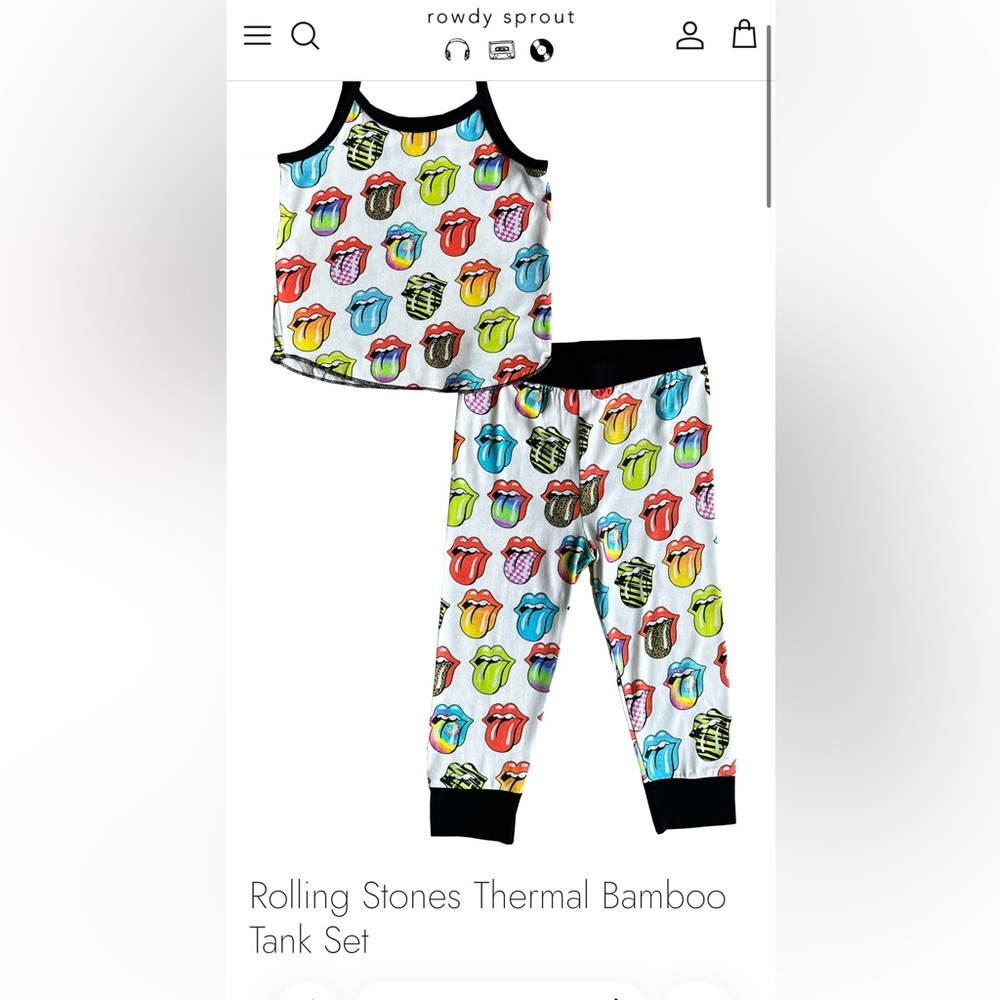 Rowdy Sprout Rolling Stones PJs - Picture 9 of 10